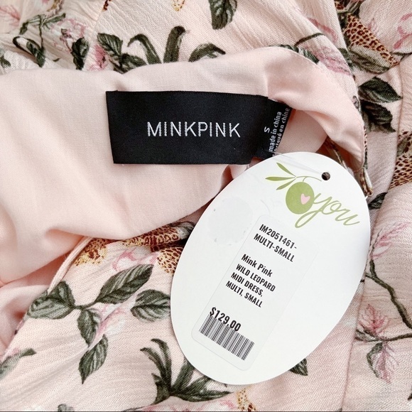 NWT Minkpink • Wild Leopard‎ Ruffle Midi Dress in Pink, Size Small - Picture 5 of 16